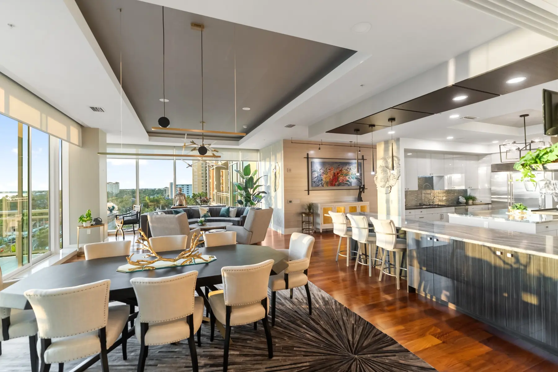 Residence 702 great room featured in the property film